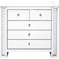Blueprints 39.5 in. Crystal Five Drawers Cabinet Mirror Finish, Clear BL2571083